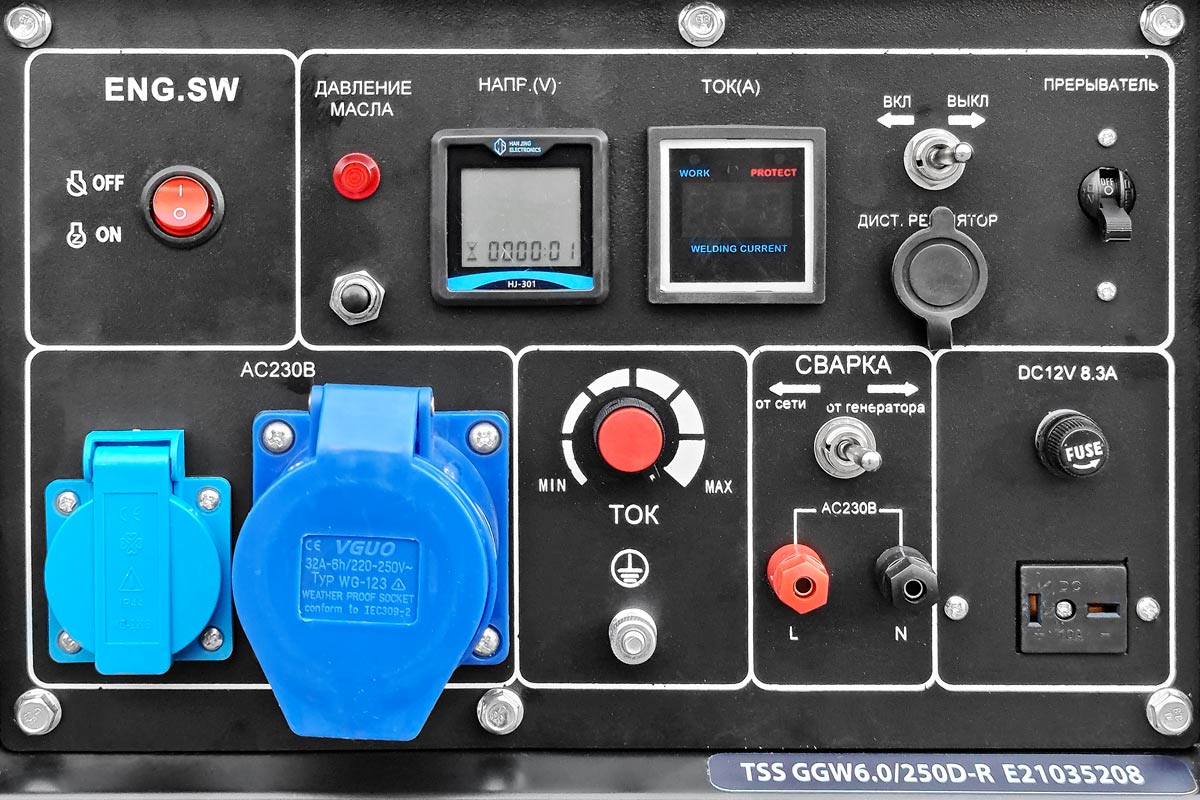 Генератор бензиновый сварочный ТСС GGW 6.0/250D-R (6,0 кВт), изображение 2