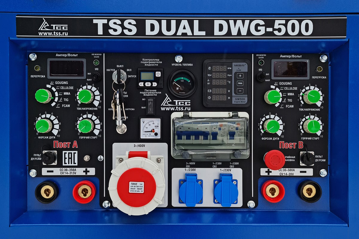 Генератор дизельный сварочный двухпостовой ТСС DUAL DWG-500 (22,0 кВт), изображение 1