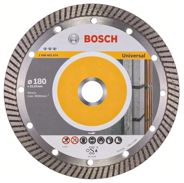 Диск алмазный 180x22.2 Bf Universal Turbo BOSCH (любые стройматериалы)
